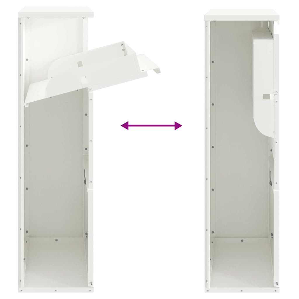 vidaXL Θυρίδα Πακέτων με αποθήκευση Λευκό 44 x 22 x 82 εκ. Ατσάλι