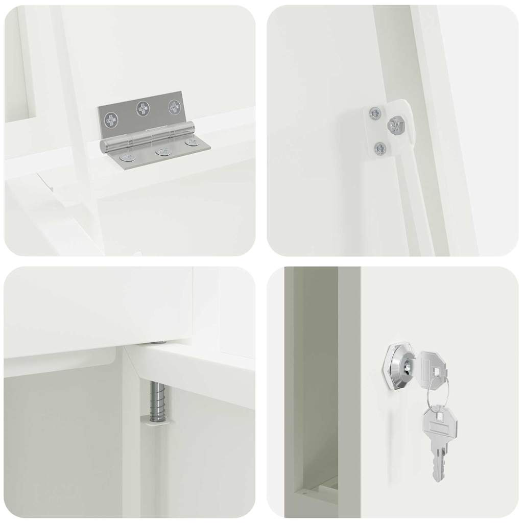 vidaXL Θυρίδα Πακέτων με αποθήκευση Λευκό 44,5 x 29 x 110,5 εκ Ατσάλι