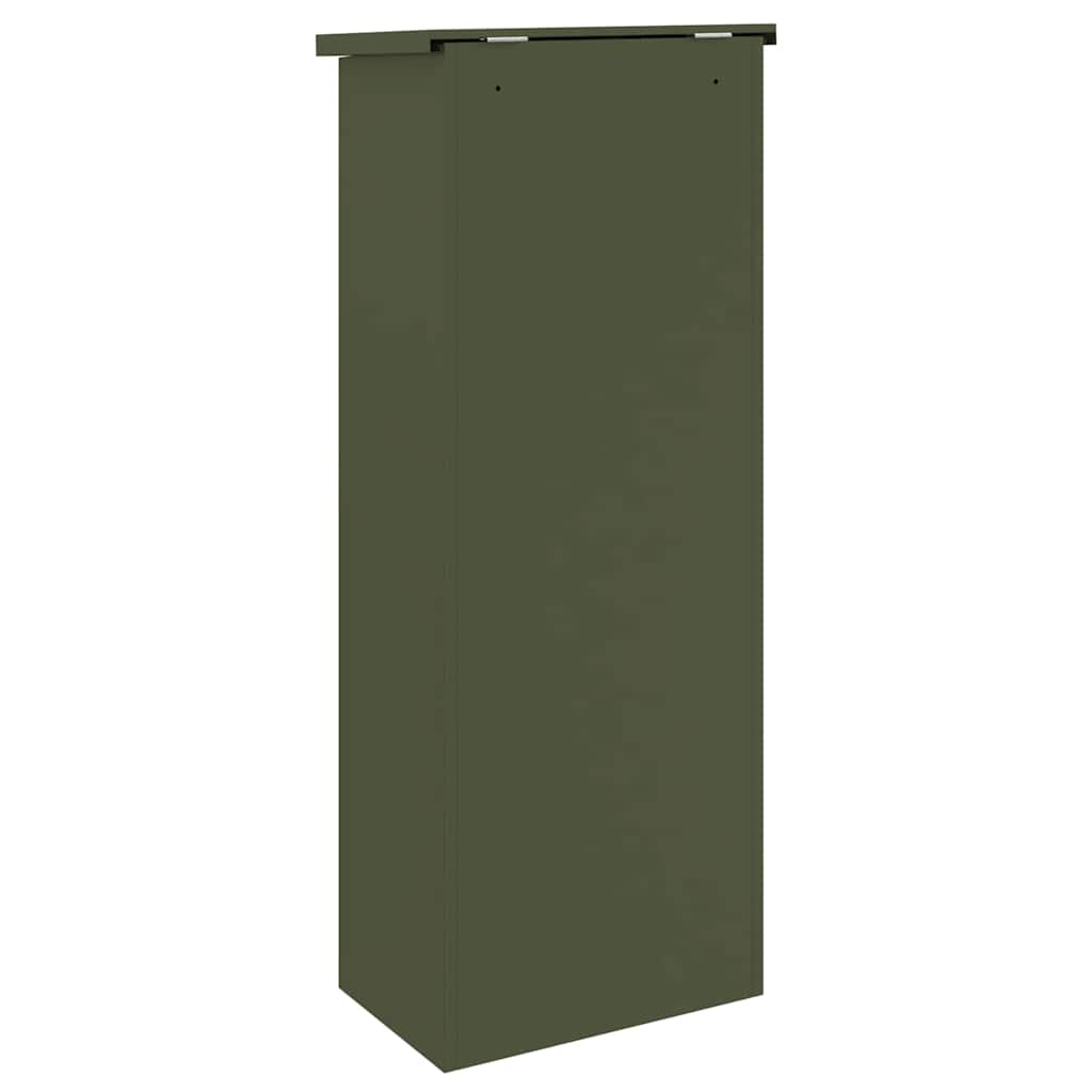 vidaXL Θυρίδα Πακέτων με αποθήκευση Λαδί 44,5 x 29 x 110,5 εκ Ατσάλι