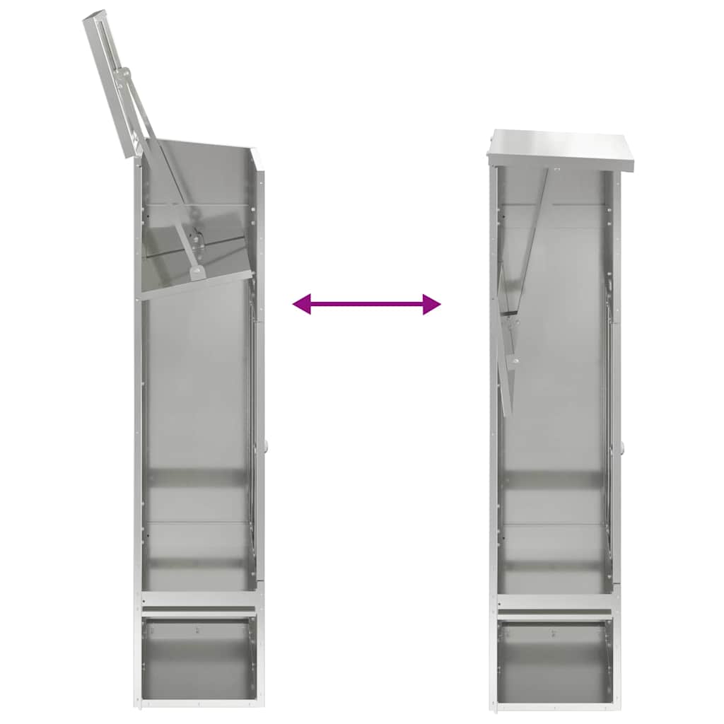 vidaXL Θυρίδα Πακέτων Μαύρο 44,5 x 29 x 110,5 εκ Επικαλυμμένος Χάλυβας