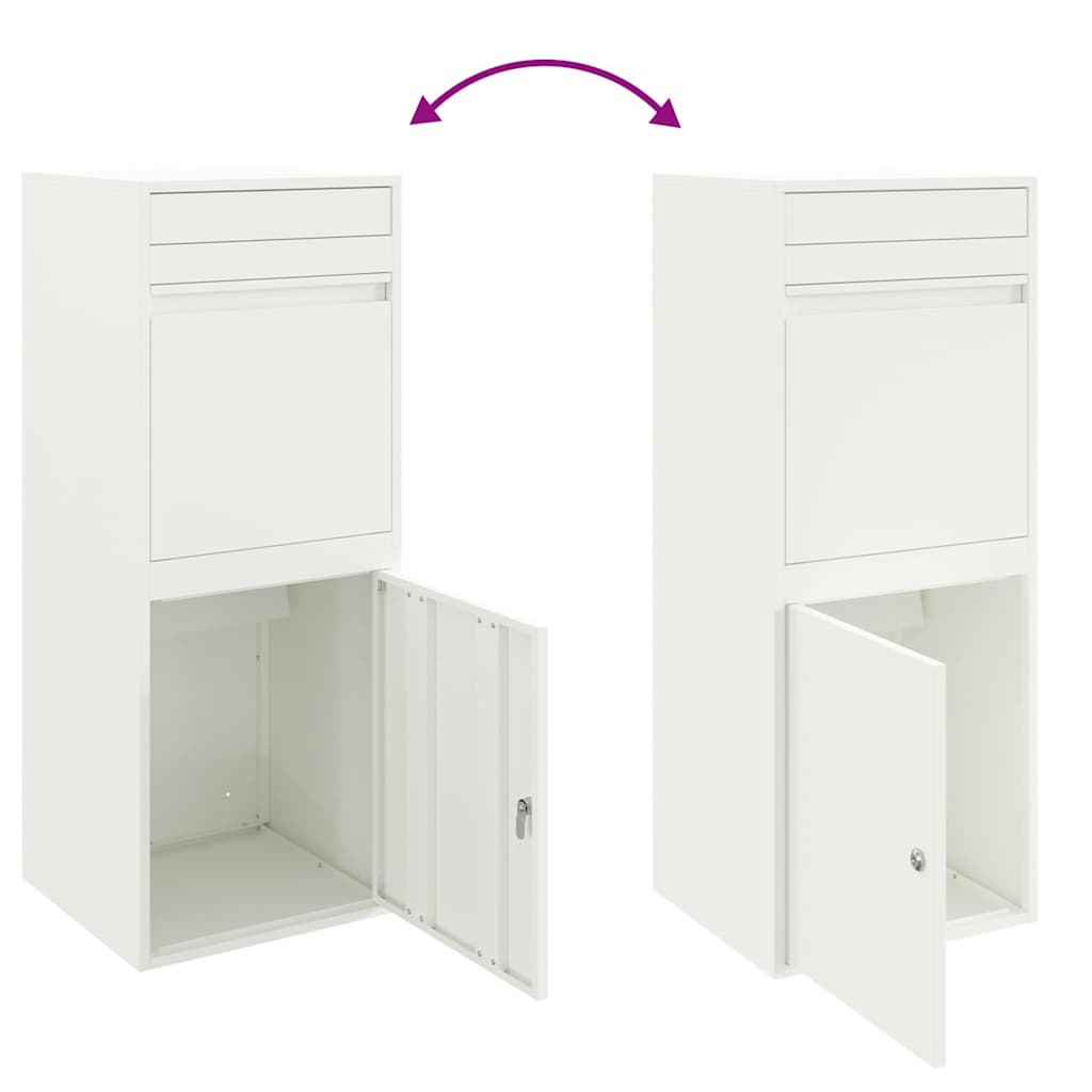 vidaXL Θυρίδα Πακέτων με αποθήκευση Λευκό 41 x 38 x 103 εκ Ατσάλι