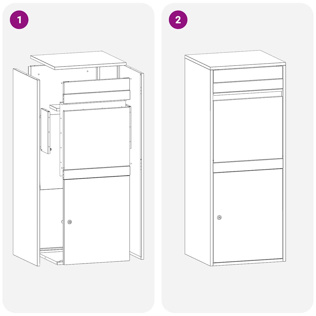 vidaXL Θυρίδα Πακέτων Μαύρο 41 x 38 x 103 εκ Επικαλυμμένος Χάλυβας