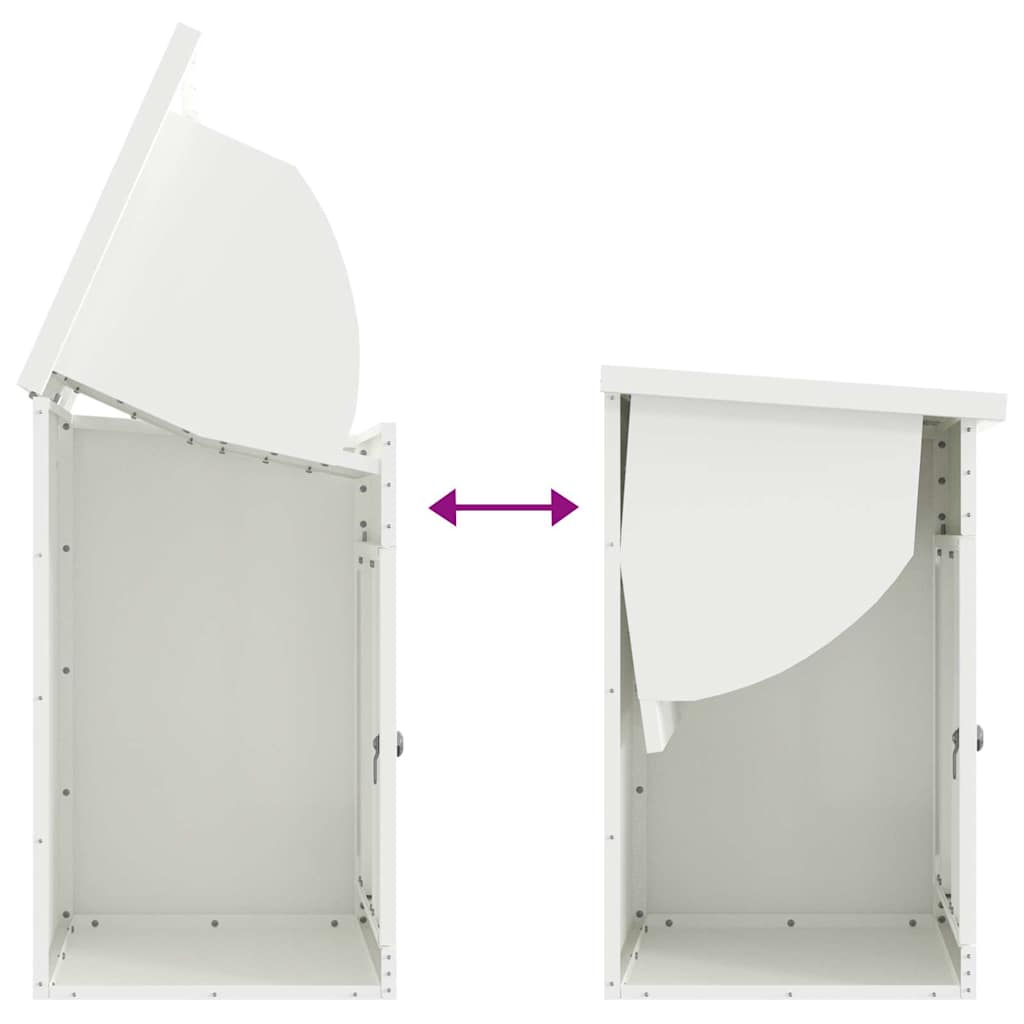 vidaXL Θυρίδα Πακέτων με αποθήκευση Λευκό 47,5 x 38 x 59 εκ. Ατσάλι