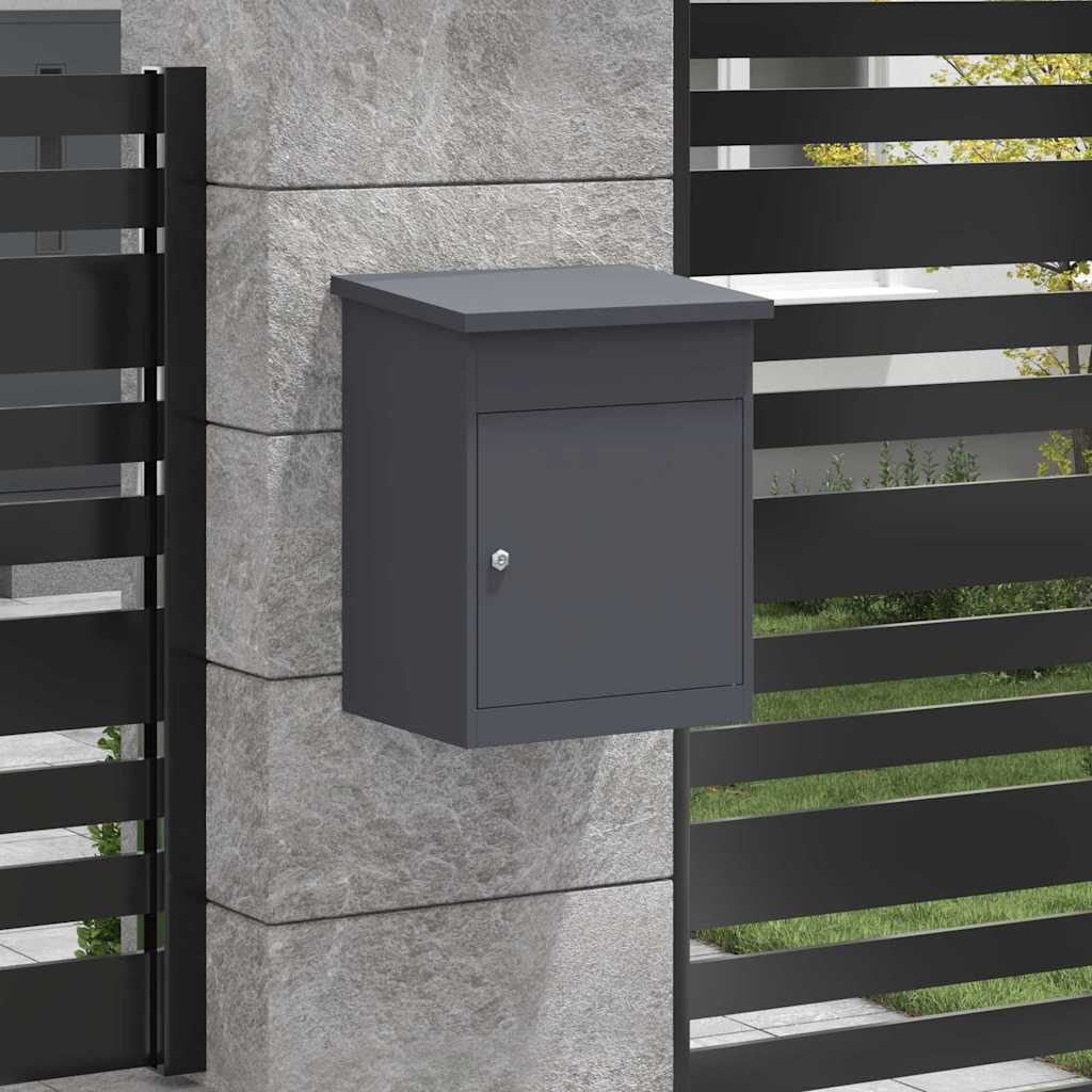 vidaXL Θυρίδα Πακέτων με αποθήκευση Ανθρακί 47,5 x 38 x 59 εκ. Ατσάλι