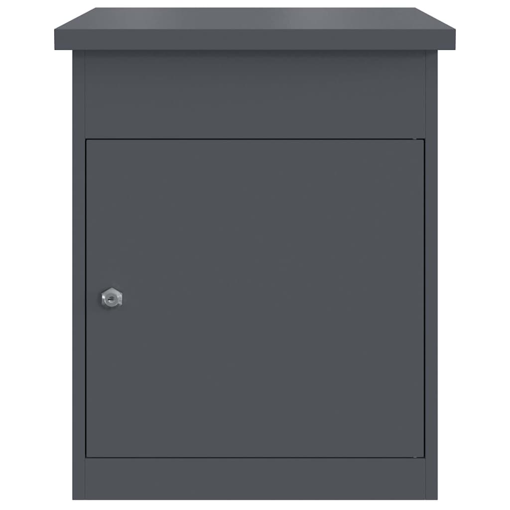 vidaXL Θυρίδα Πακέτων με αποθήκευση Ανθρακί 47,5 x 38 x 59 εκ. Ατσάλι