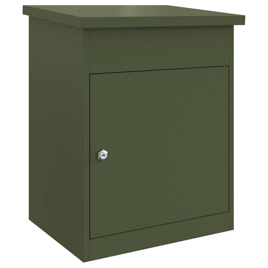 vidaXL Θυρίδα Πακέτων με αποθήκευση Λαδί 47,5 x 38 x 59 εκ. Ατσάλι