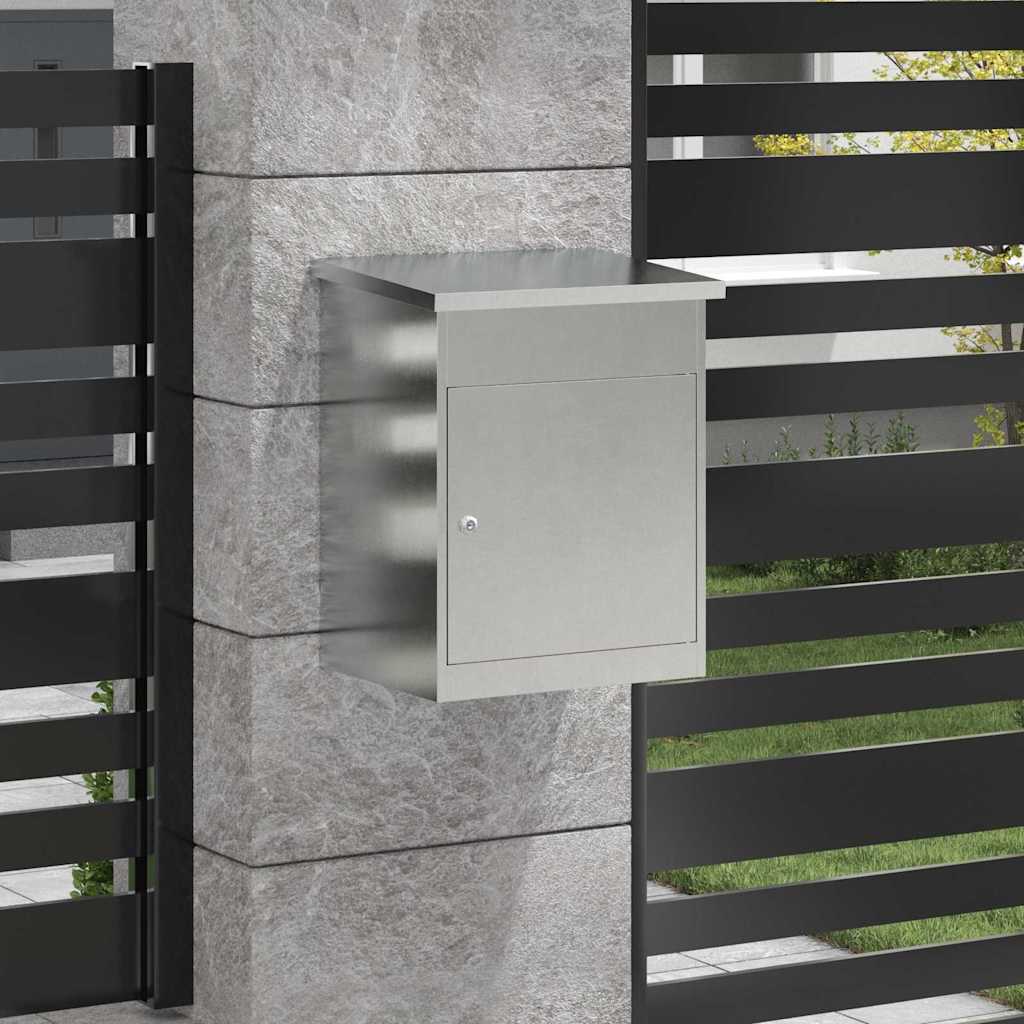 vidaXL Θυρίδα Πακέτων Ασημί 47,5 x 38 x 59 εκ. Ανοξείδωτο ατσάλι