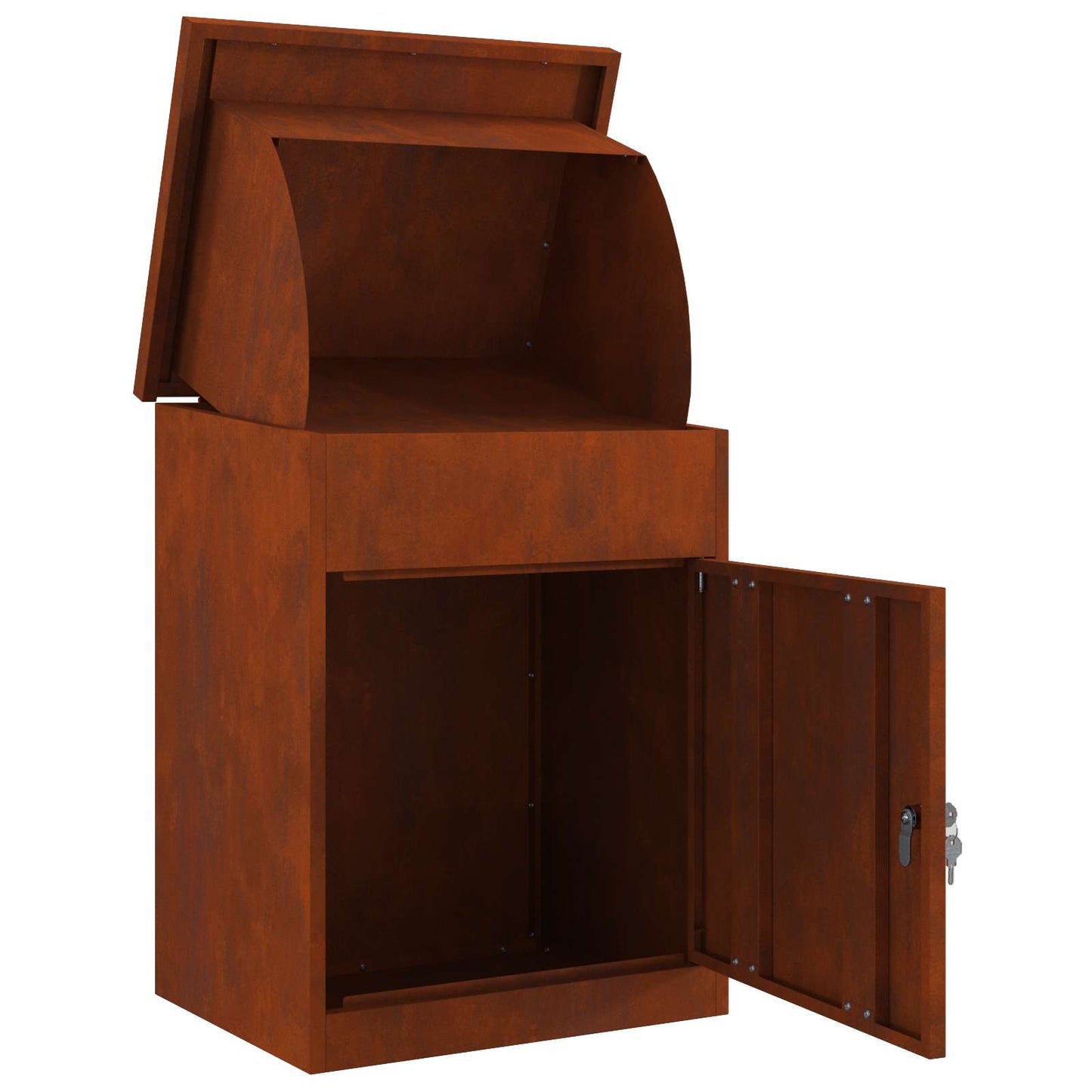 vidaXL Θυρίδα Πακέτων με αποθήκευση Σκ rusty 47,5 x 38 x 59 εκ.