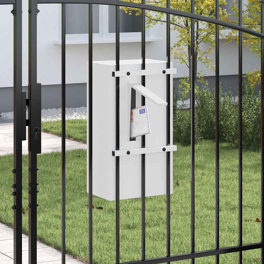 vidaXL γραμματοκιβώτιο με αποθήκευση Λευκό 30 x 20 x 55 εκ. Ατσάλι