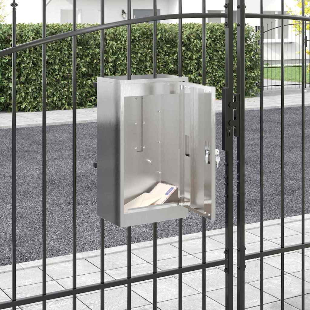 vidaXL γραμματοκιβώτιο Ασημί 30 x 20 x 55 εκ. Ανοξείδωτο ατσάλι