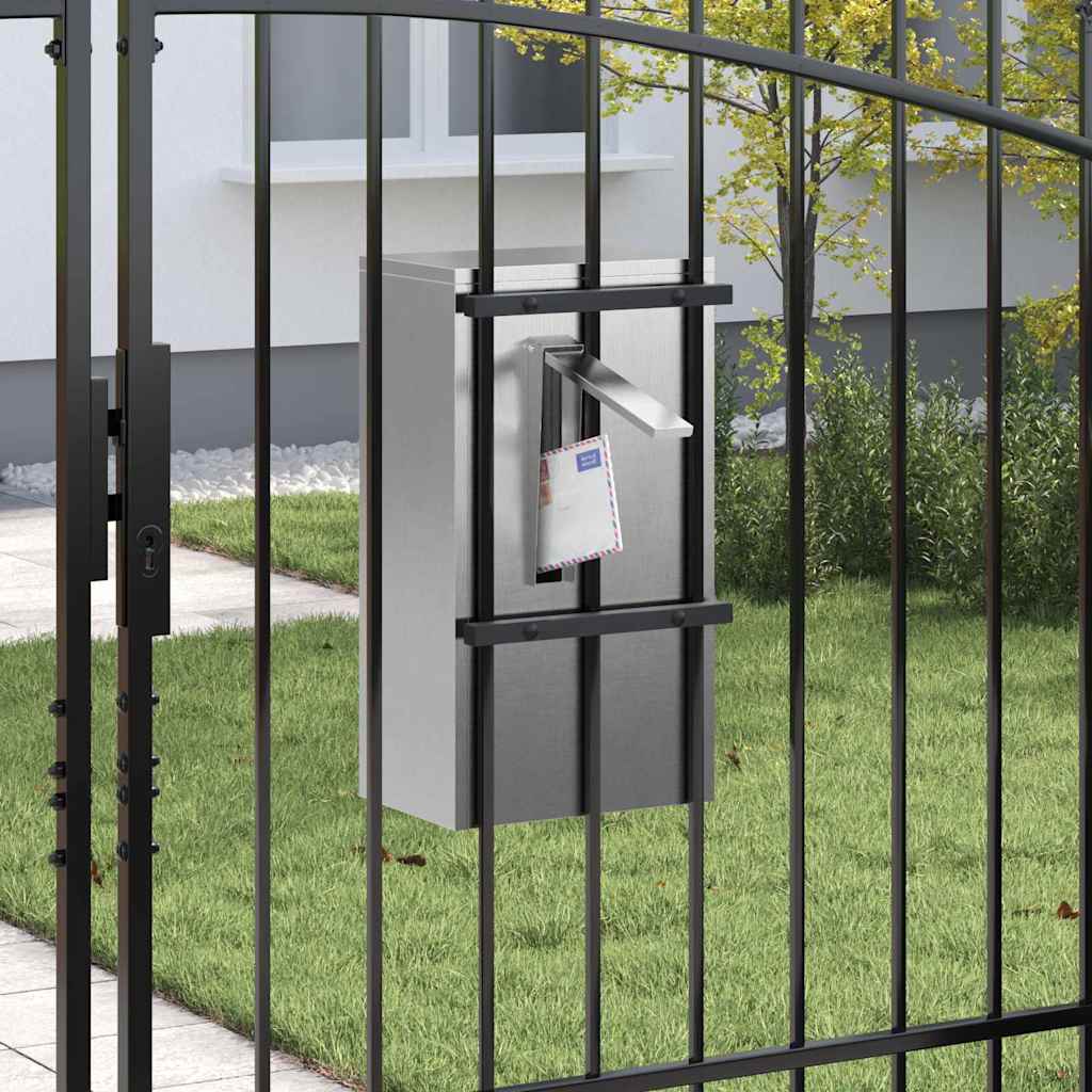 vidaXL γραμματοκιβώτιο Ασημί 30 x 20 x 55 εκ. Ανοξείδωτο ατσάλι