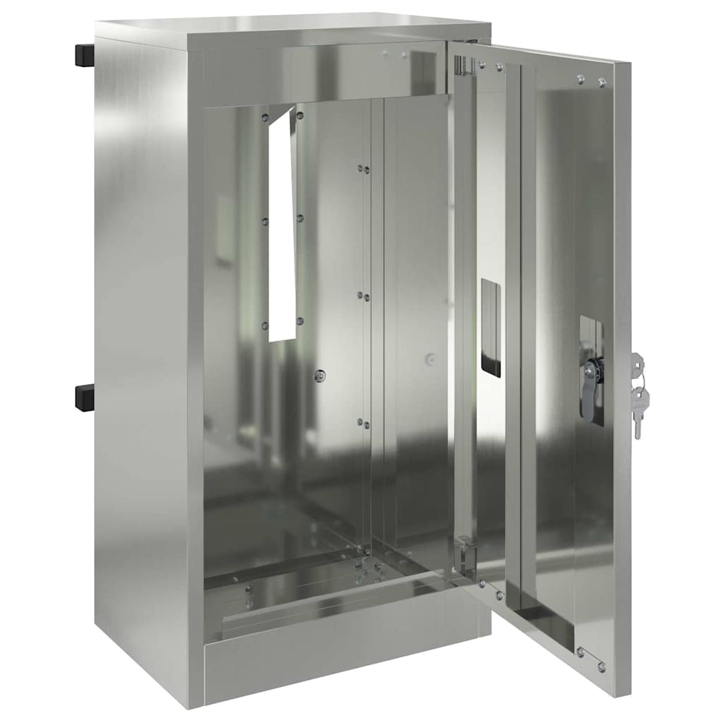 vidaXL γραμματοκιβώτιο Μαύρο 30 x 20 x 55 εκ. Επικαλυμμένος Χάλυβας