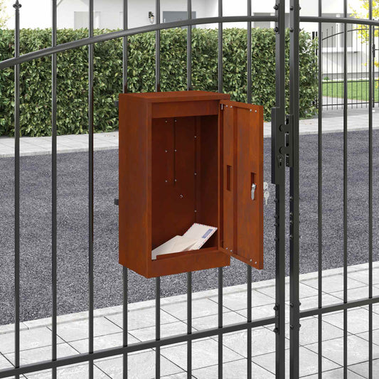 vidaXL γραμματοκιβώτιο με αποθήκευση Σκ rusty 30 x 20 x 55 εκ.