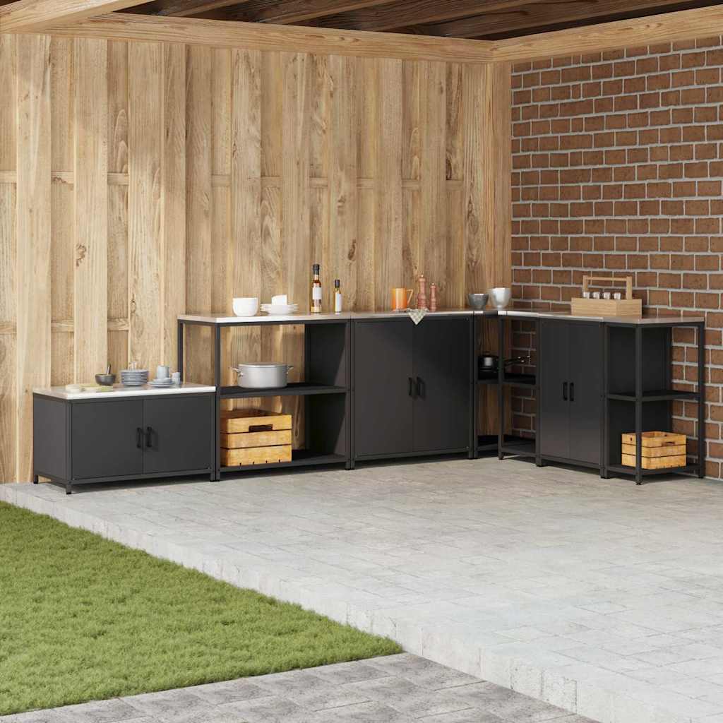 vidaXL Αποθηκευτικός Χώρος Κουζίνας Μαύρο 60 x 50 x 92 εκ Ατσάλι