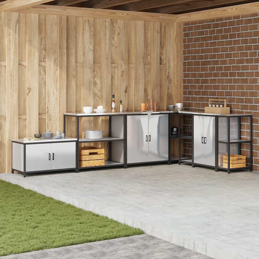 vidaXL Αποθηκευτικός Χώρος Κουζίνας Ασημί 60 x 50 x 92 εκ Ατσάλι