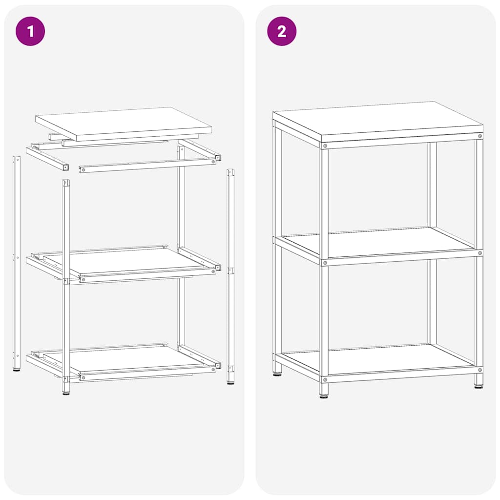 vidaXL Αποθηκευτικός Χώρος Κουζίνας Ασημί 60 x 50 x 92 εκ Ατσάλι