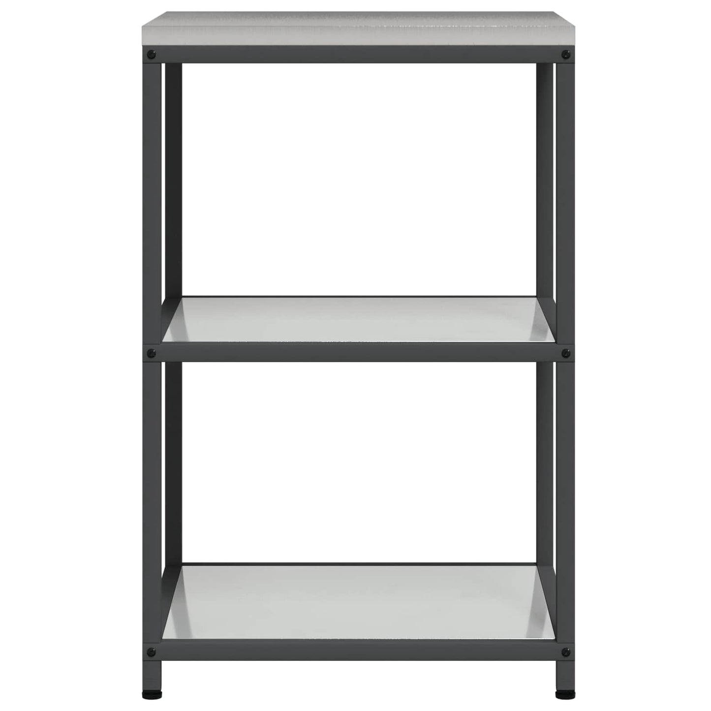 vidaXL Αποθηκευτικός Χώρος Κουζίνας HATTEM Ασημί 60 x 50 x 92 εκ