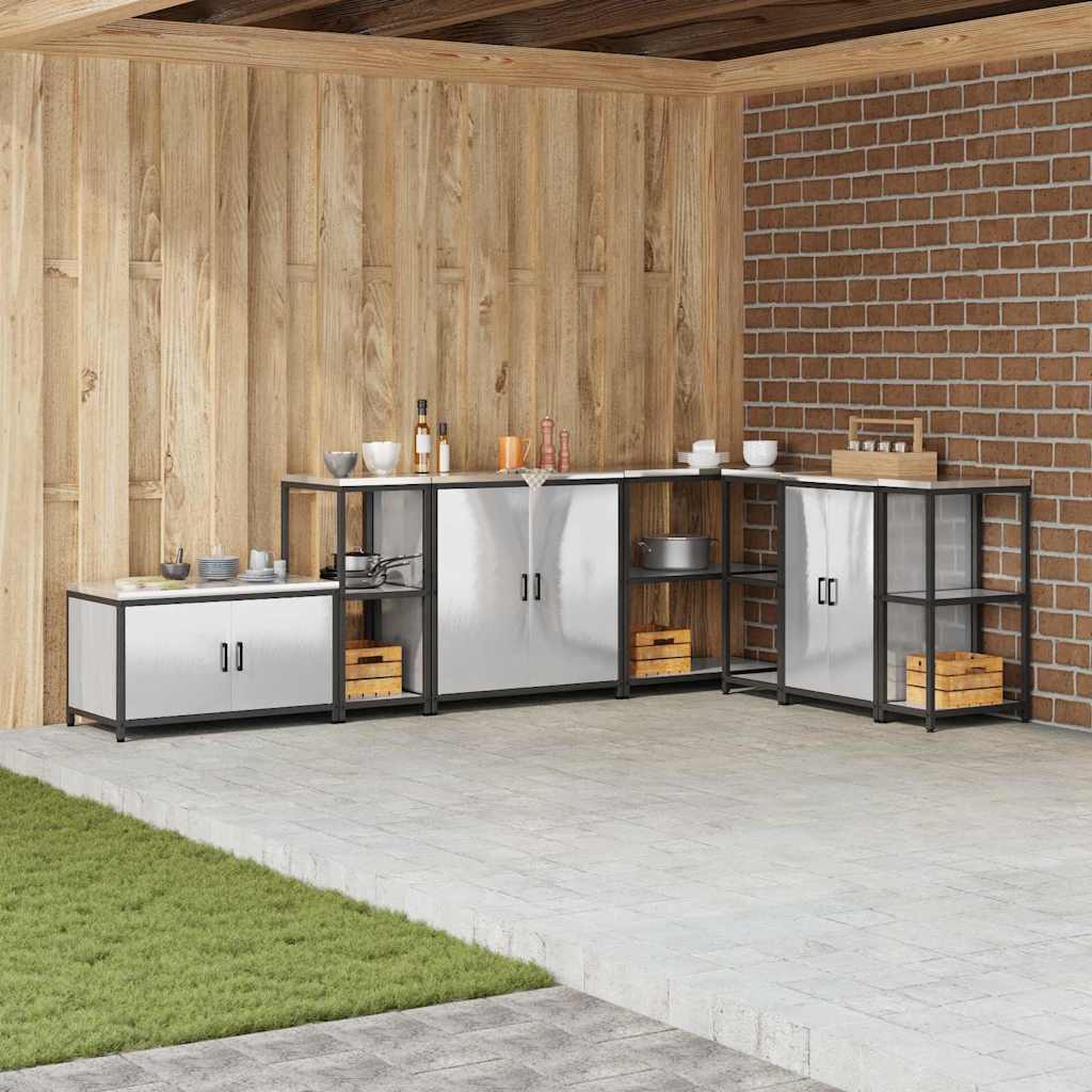 vidaXL Αποθηκευτικός Χώρος Κουζίνας Ασημί 60 x 50 x 92 εκ Ατσάλι