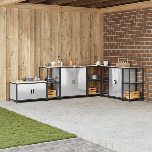 vidaXL Αποθηκευτικός Χώρος Κουζίνας Ασημί 40 x 50 x 92 εκ Ατσάλι