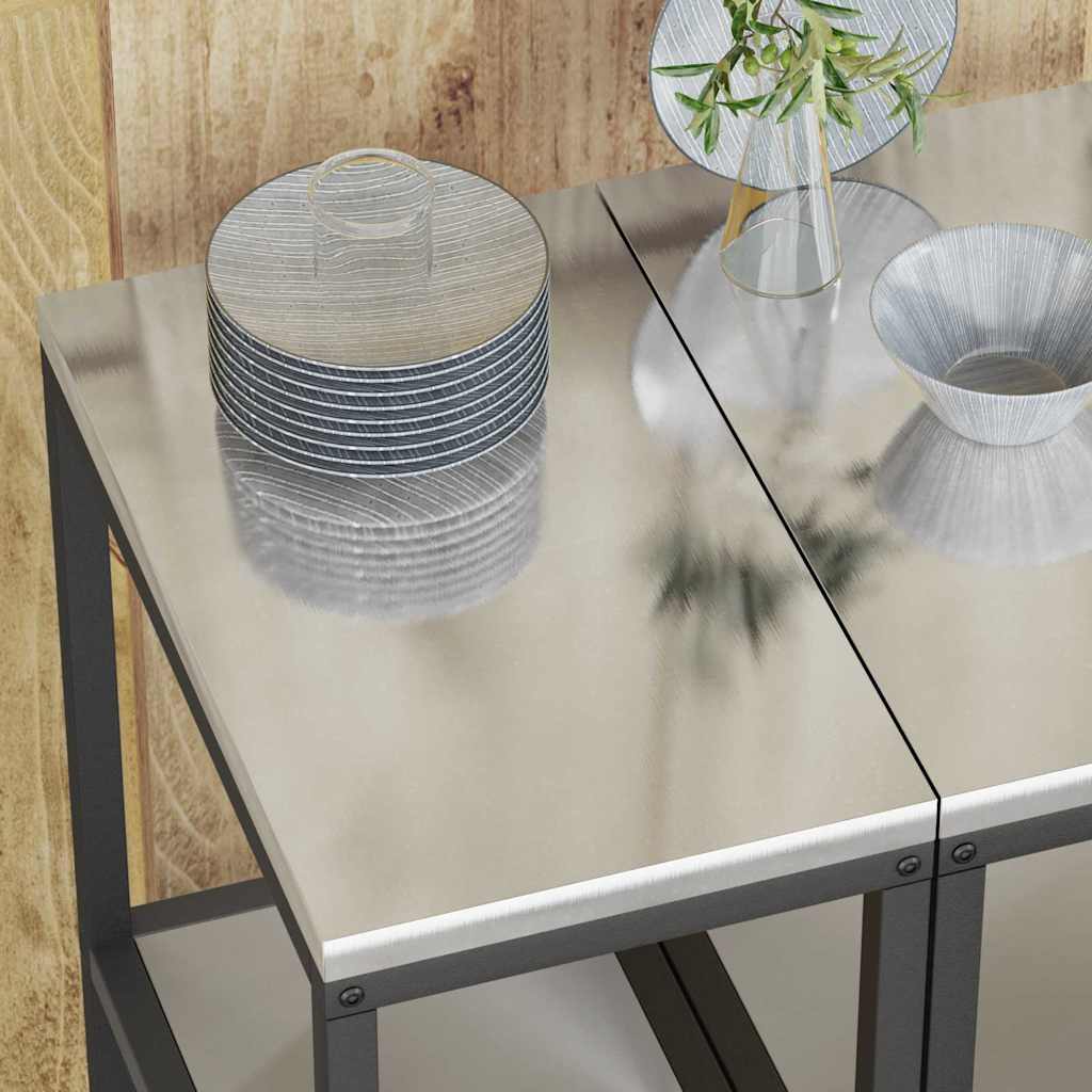 vidaXL Αποθηκευτικός Χώρος Κουζίνας Ασημί 60 x 50 x 92 εκ Ατσάλι