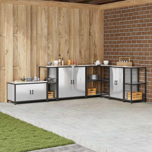 vidaXL Αποθηκευτικός Χώρος Κουζίνας Ασημί 60 x 50 x 92 εκ Ατσάλι