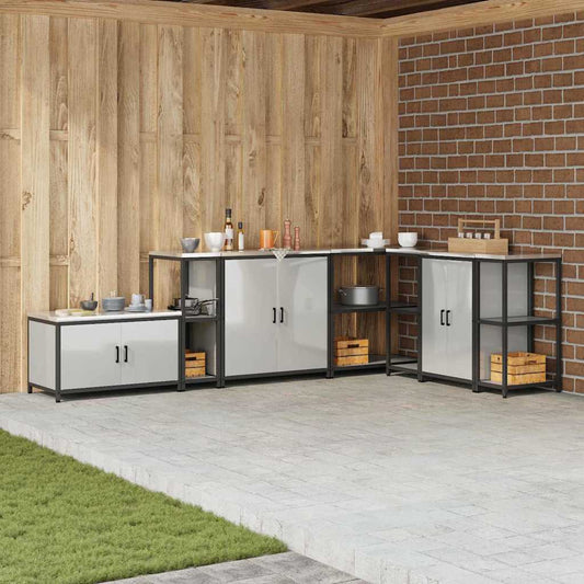 vidaXL Αποθηκευτικός Χώρος Κουζίνας Ασημί 60 x 50 x 92 εκ Ατσάλι