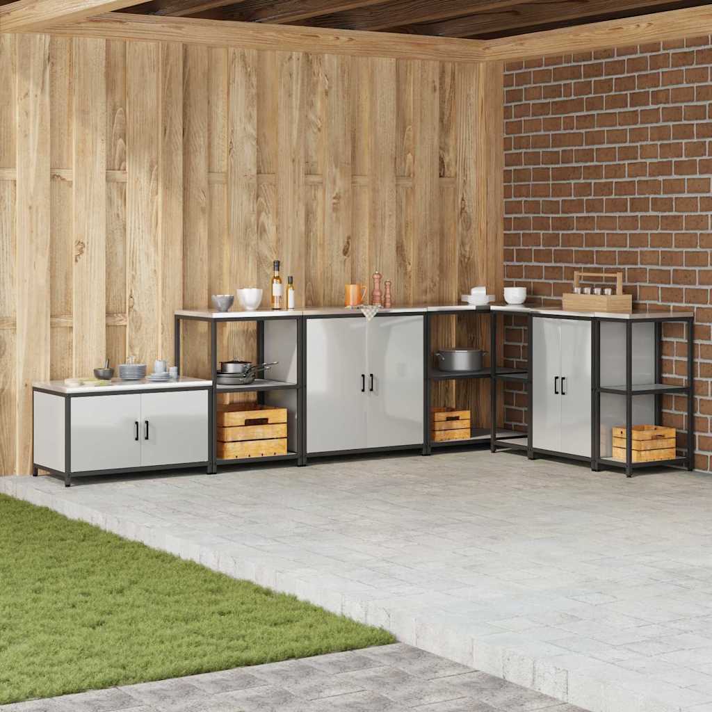 vidaXL Αποθηκευτικός Χώρος Κουζίνας Ασημί 60 x 50 x 92 εκ Ατσάλι