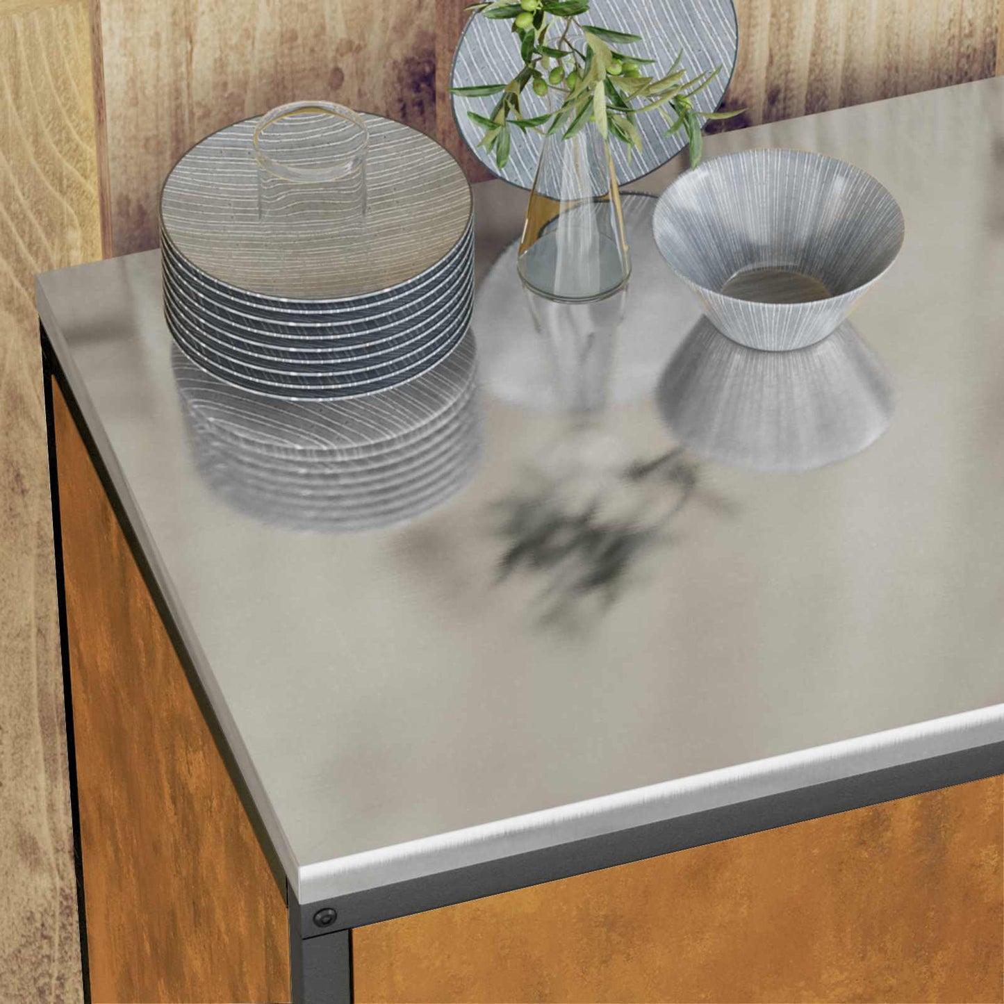 vidaXL Αποθηκευτικός Χώρος Κουζίνας Σκ rusty 60 x 50 x 92 εκ Ατσάλι
