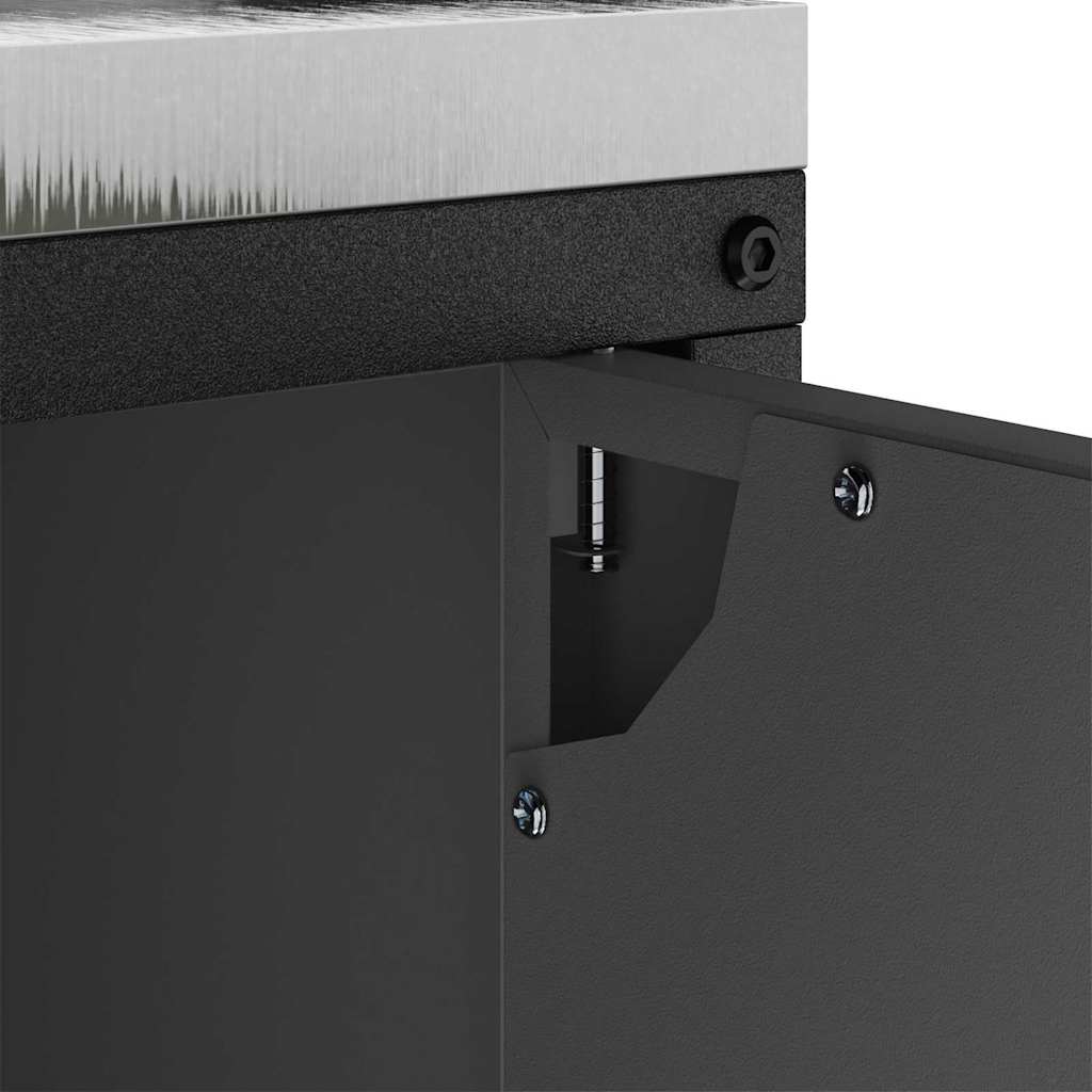 vidaXL Αποθηκευτικός Χώρος Κουζίνας Μαύρο 60 x 50 x 92 εκ Ατσάλι