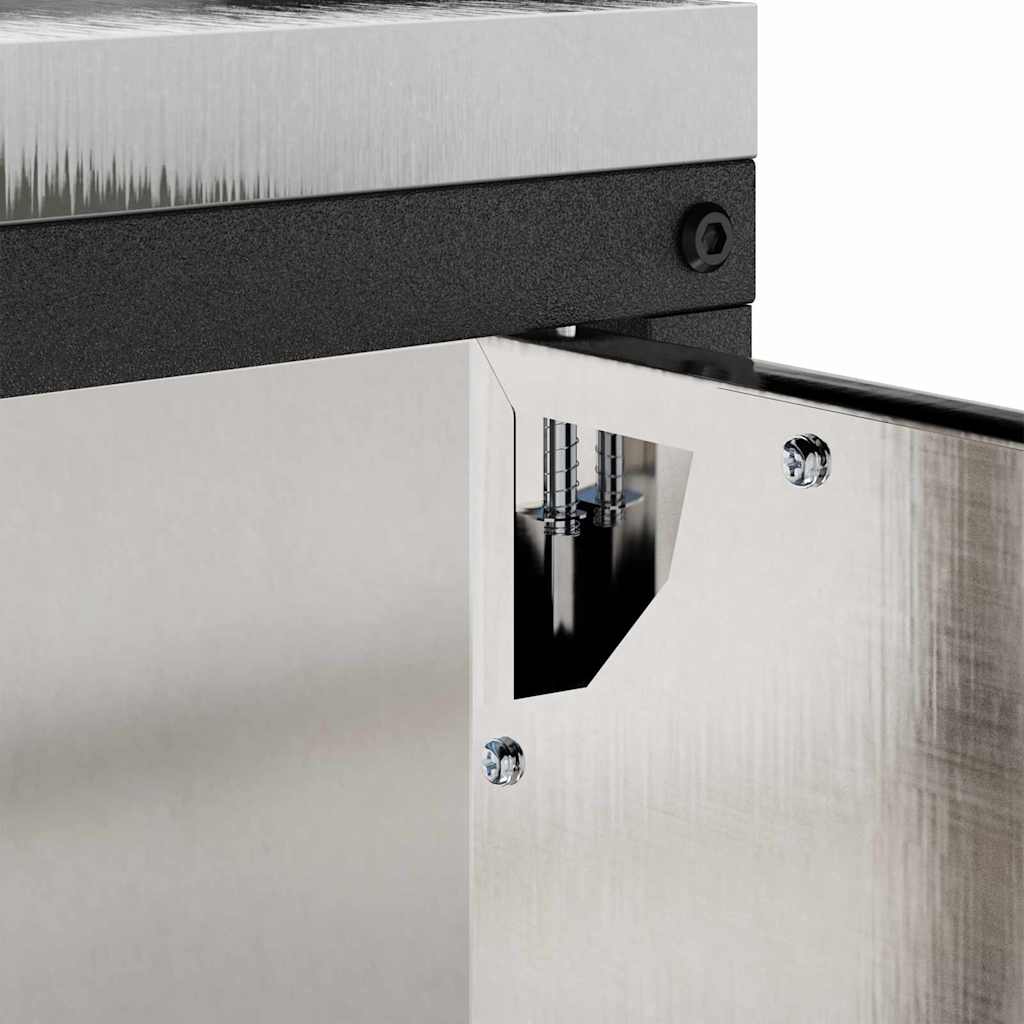 vidaXL Αποθηκευτικός Χώρος Κουζίνας Ασημί 60 x 50 x 92 εκ Ατσάλι