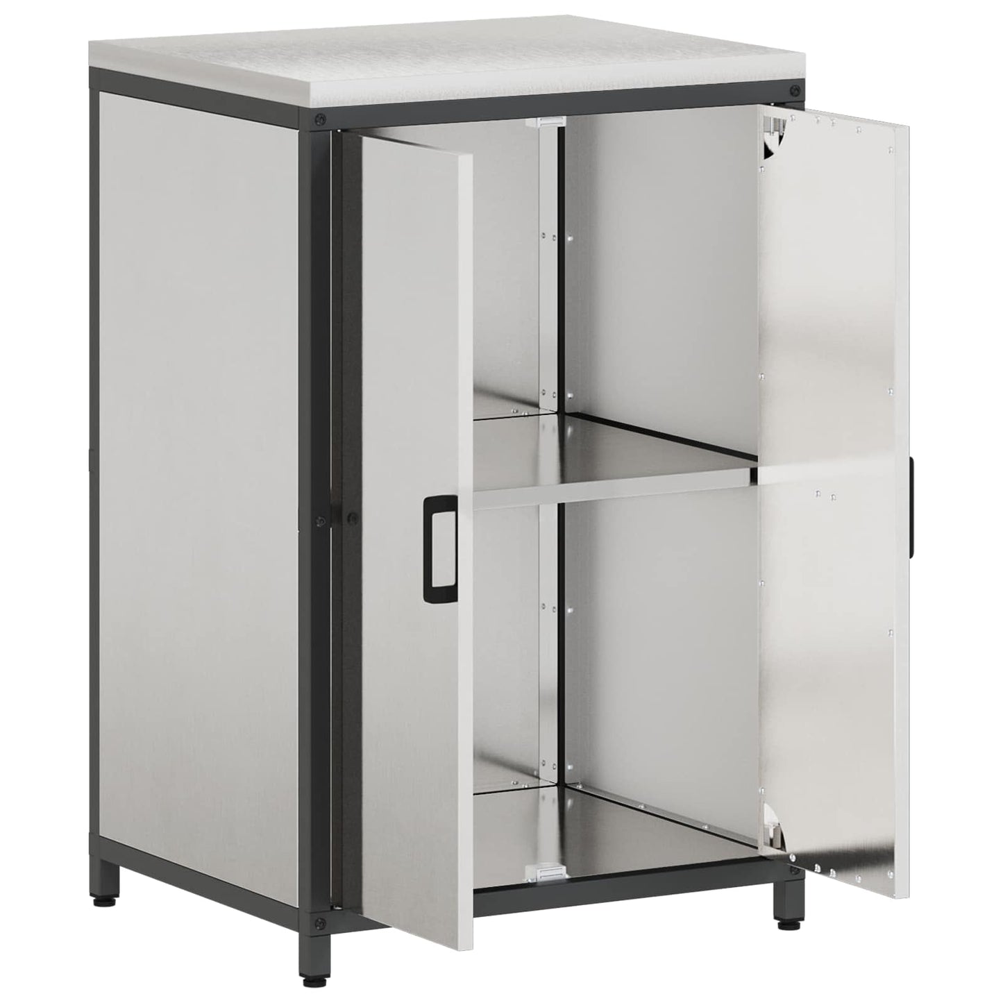 vidaXL Αποθηκευτικός Χώρος Κουζίνας HATTEM Ασημί 60 x 50 x 92 εκ