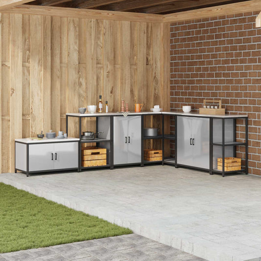 vidaXL Αποθηκευτικός Χώρος Κουζίνας HATTEM Ασημί 60 x 50 x 92 εκ
