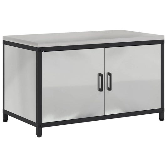 vidaXL Αποθηκευτικός Χώρος Κουζίνας HATTEM Ασημί 90 x 50 x 53 εκ
