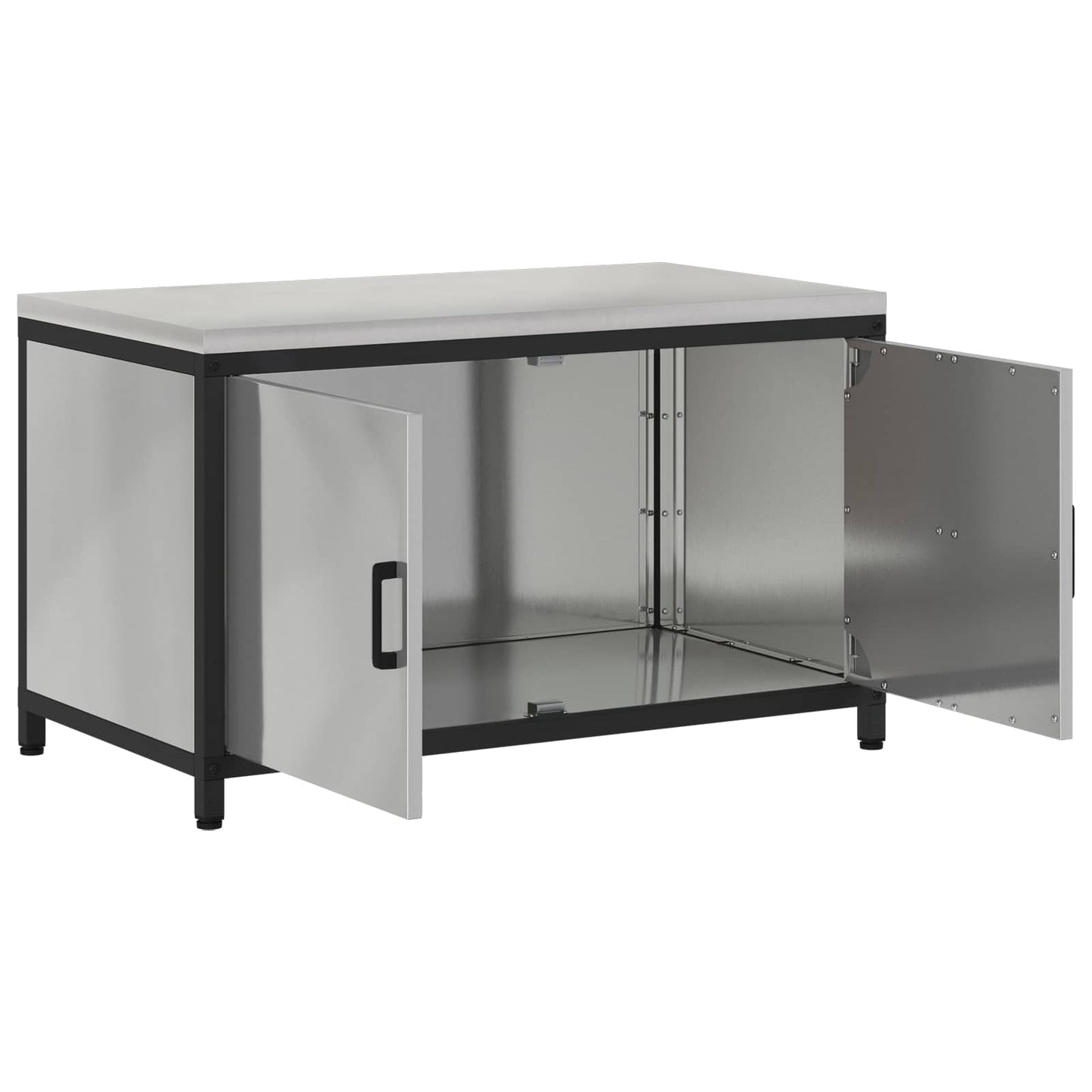 vidaXL Αποθηκευτικός Χώρος Κουζίνας HATTEM Ασημί 90 x 50 x 53 εκ