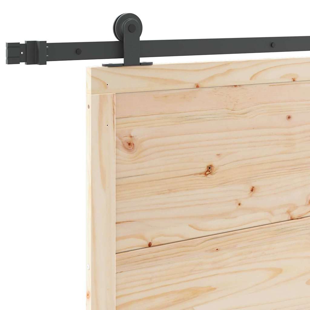 vidaXL Συρόμενη Πόρτα Καφέ 90 x 208 εκ. Μασίφ ξύλο πεύκου