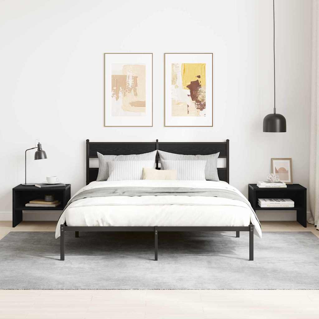 vidaXL Κομοδίνο Μαύρη δρυς 40 x 40 x 30 cm Επεξεργασμένο ξύλο