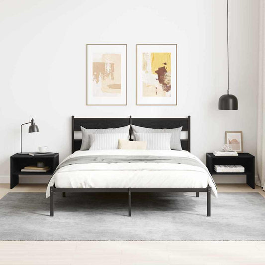 vidaXL Κομοδίνο Μαύρη δρυς 40 x 40 x 30 cm Επεξεργασμένο ξύλο