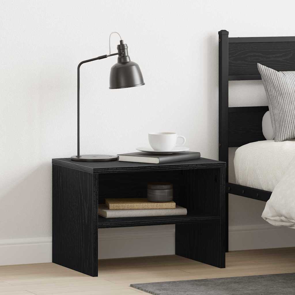 vidaXL Κομοδίνο 2 pcs Μαύρη δρυς 40 x 40 x 30 cm Επεξεργασμένο ξύλο