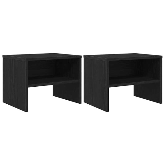 vidaXL Κομοδίνο 2 pcs Μαύρη δρυς 40 x 40 x 30 cm Επεξεργασμένο ξύλο