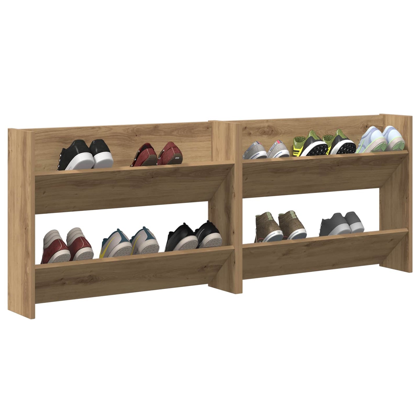 vidaXL Ντουλάπα Παπουτσιών με ράφι 2 pcs Artisan Oak 81 x 18 x 60 εκ.