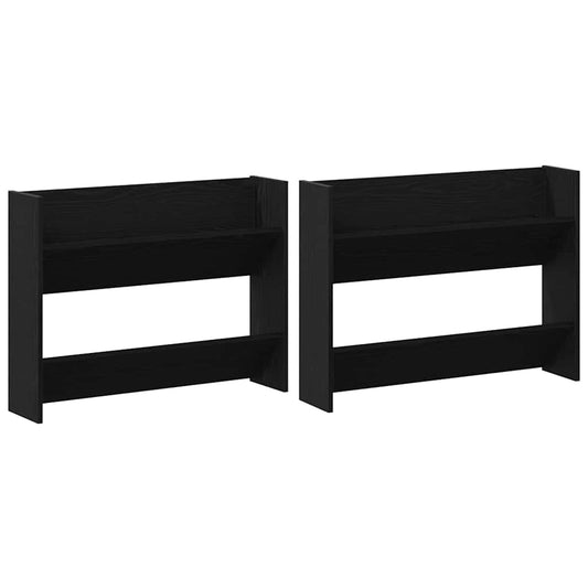 vidaXL Ντουλάπα Παπουτσιών με ράφι 2 pcs Μαύρη Οξυά 83 x 18 x 60 εκ.