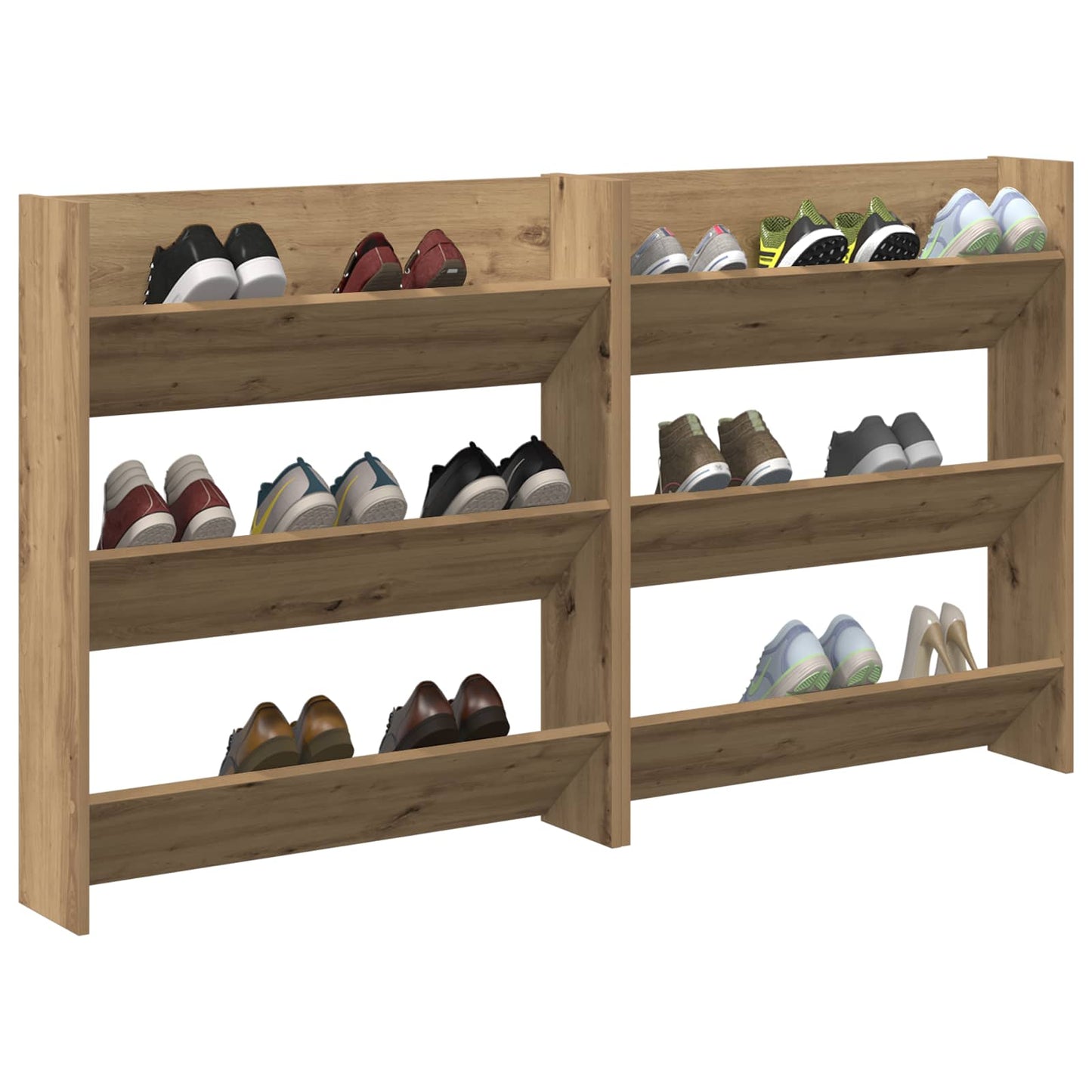 vidaXL Ντουλάπα Παπουτσιών με ράφι 2 pcs Artisan Oak 85 x 18 x 90 εκ.