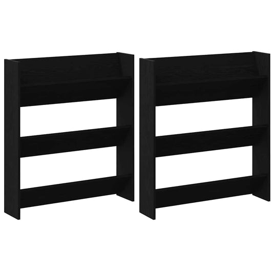vidaXL Ντουλάπα Παπουτσιών με ράφι 2 pcs Μαύρη Οξυά 86 x 18 x 90 εκ.