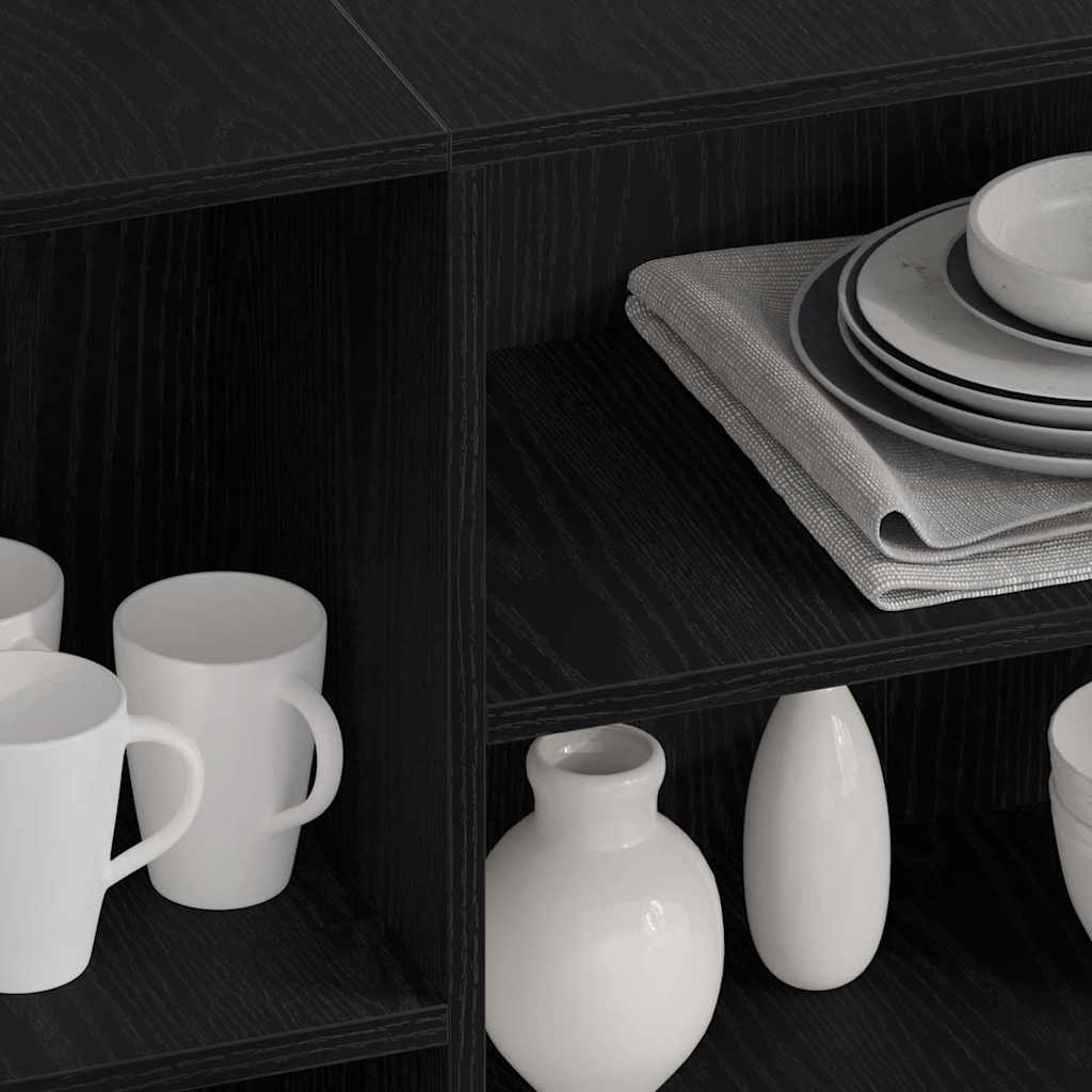 vidaXL Πλαϊνό γραφείο Μαύρη Οξυά 120 x 30 x 75 εκ Επεξεργασμένο ξύλο