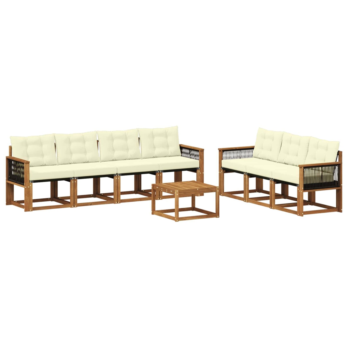 vidaXL Σειρά Καναπέ Εξωτερικού με μαξιλάρι 8 pcs Φυσικό και Κρέμα