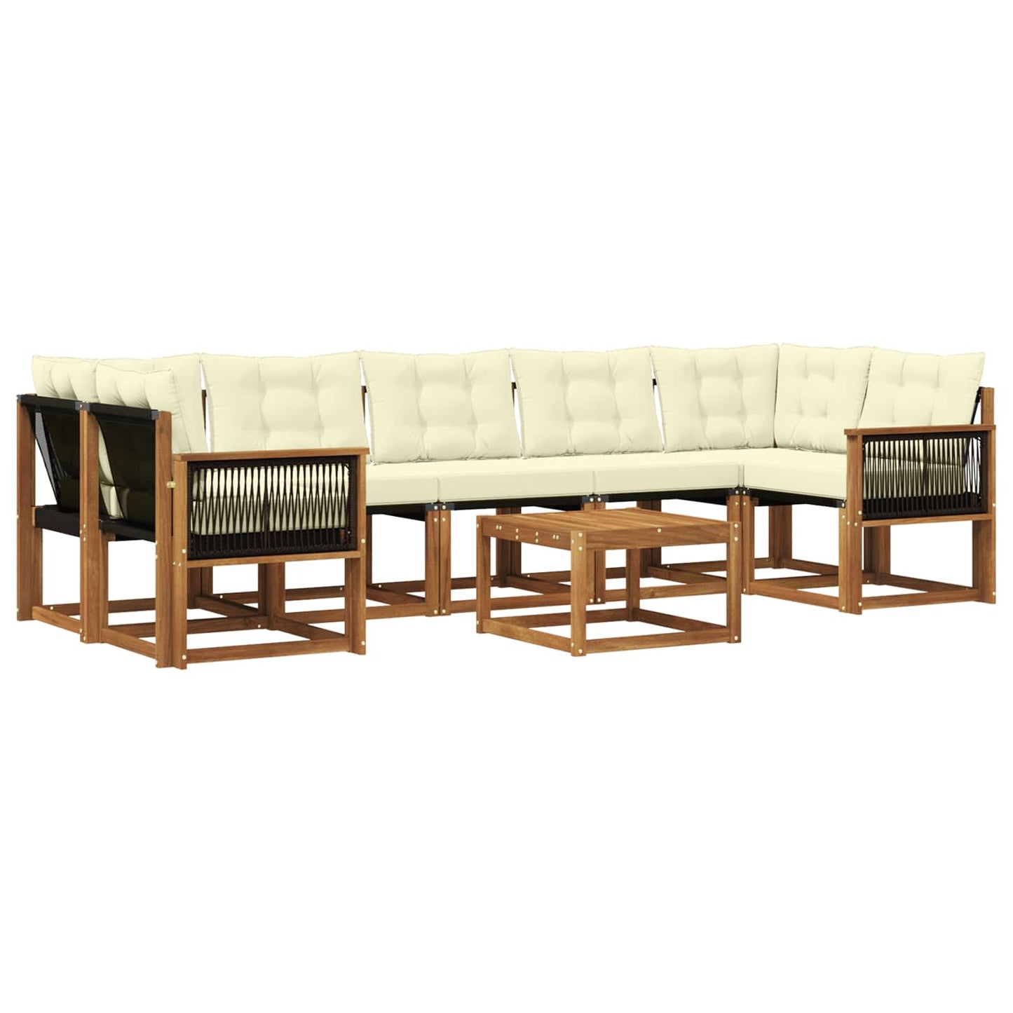 vidaXL Σειρά Καναπέ Εξωτερικού με μαξιλάρι 8 pcs Φυσικό και Κρέμα