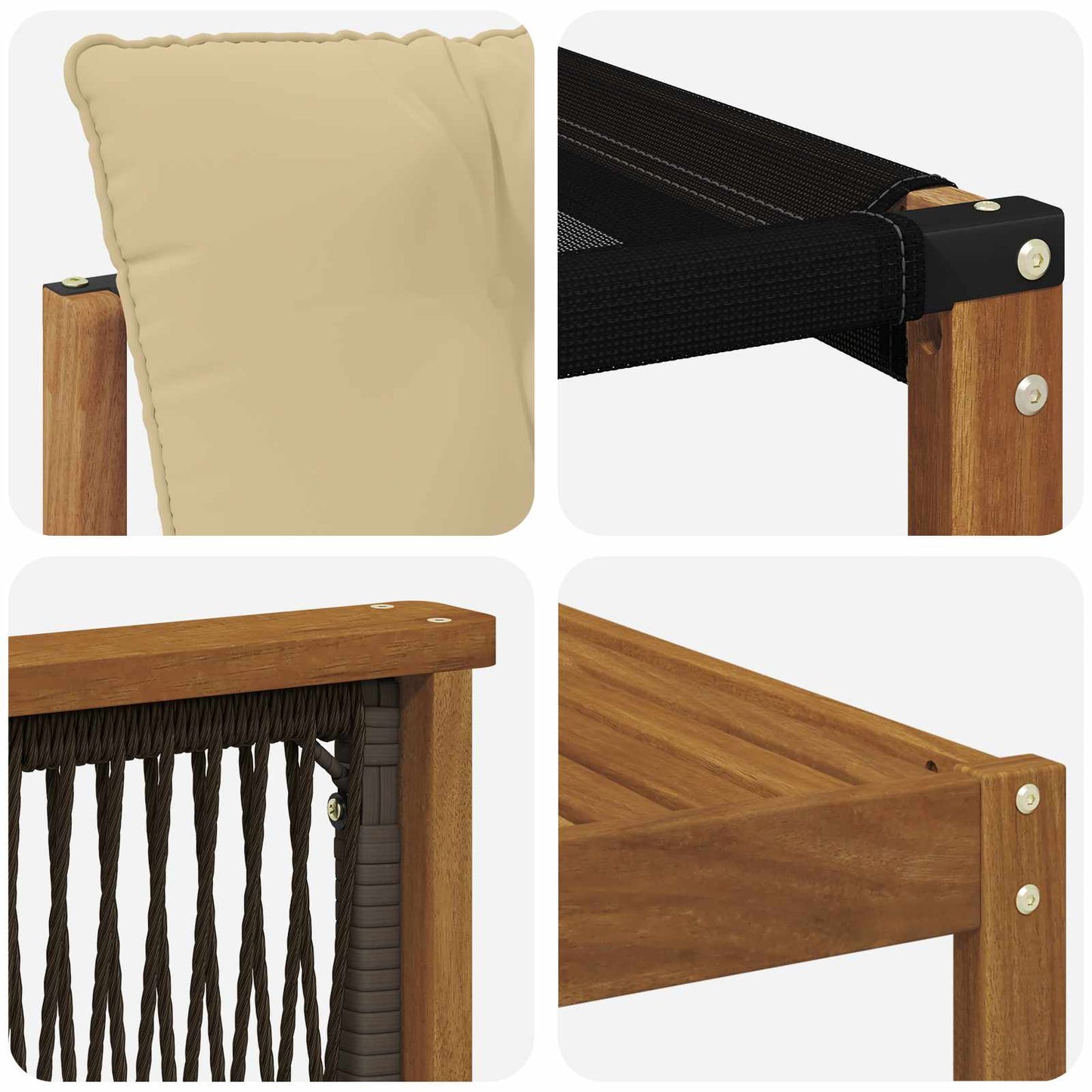 vidaXL Σειρά Καναπέ Εξωτερικού με μαξιλάρι 7 pcs Φυσικό και Μπεζ
