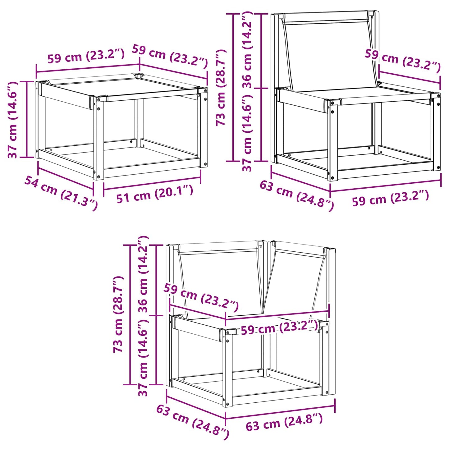 vidaXL Σειρά Καναπέ Εξωτερικού με μαξιλάρι 6 pcs Φυσικό και Μαύρο