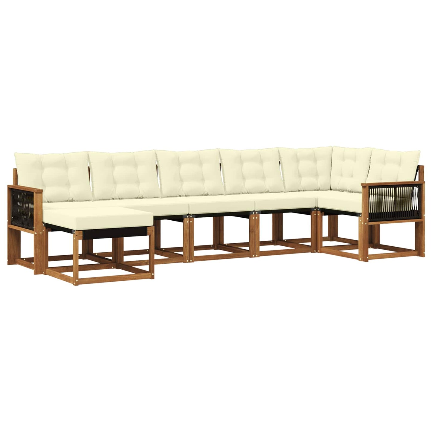 vidaXL Σειρά Καναπέ Εξωτερικού με μαξιλάρι 7 pcs Φυσικό και Κρέμα