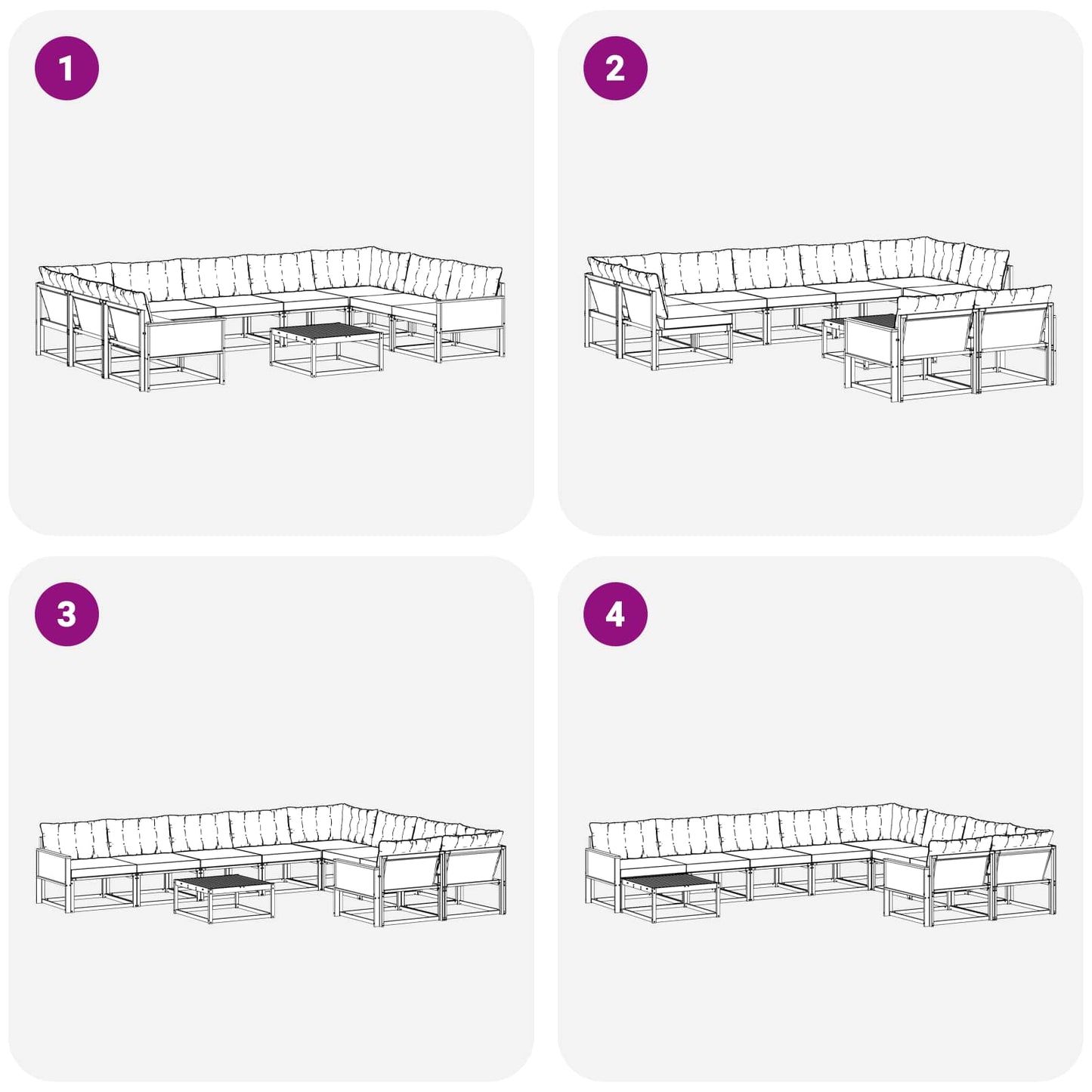 vidaXL Σειρά Καναπέ Εξωτερικού 10 pcs Φυσικό και Ανοιχτό Γκρι